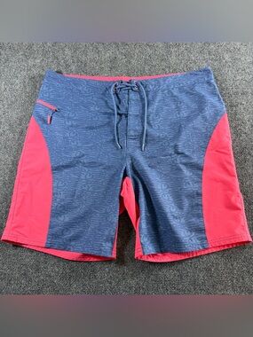 Vineyard Vines Swim Trunks Men's 38 Heather Blue Pink Board Shorts Coastal